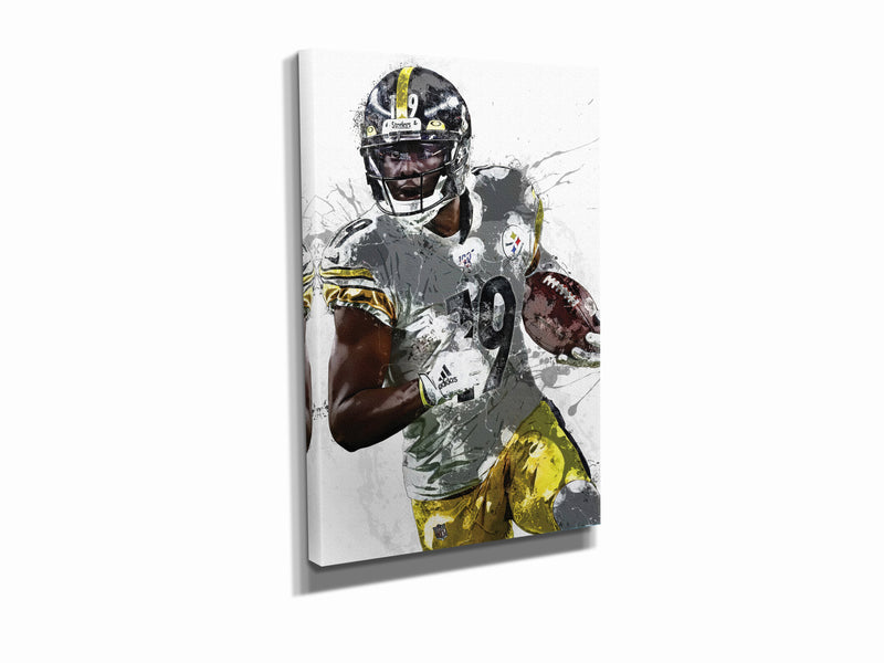 JuJu Smith-Schuster Poster Pittsburgh Steelers Football Painting Hand Made Posters Canvas Framed Print Wall Art Man Cave Gift Home Decor