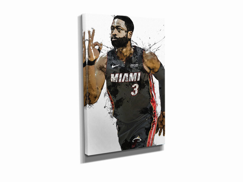 Dwyane Wade Art Poster Miami Heat Basketball Hand Made Posters Canvas Print Kids Wall Art Man Cave Gift Home Decor