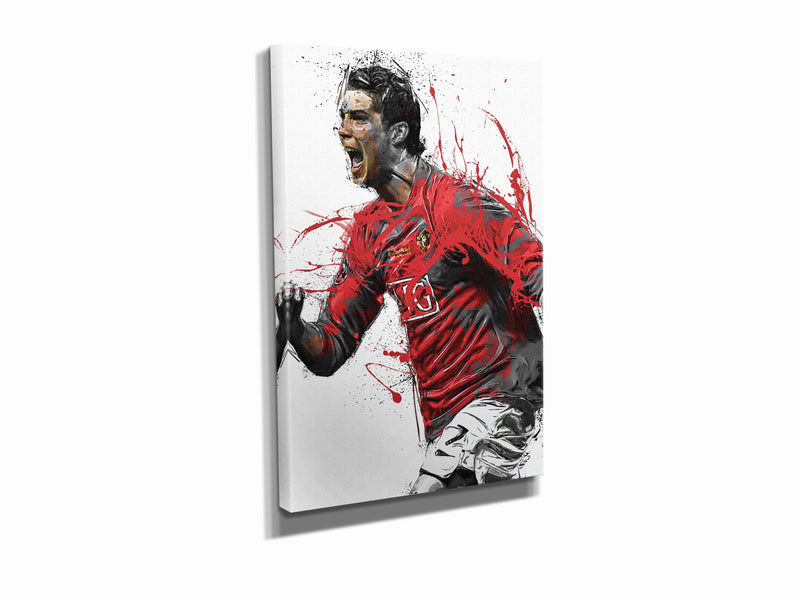 Cristiano Ronaldo Poster Soccer Player Manchester United Painting Hand Made Posters Canvas Print Kids Wall Art Man Cave Gift Home Decor