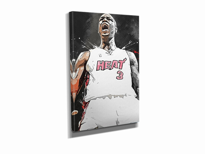 Dwyane Wade Poster Miami Heat Basketball Painting Hand Made Posters Canvas Print Kids Wall Art Man Cave Gift Home Decor