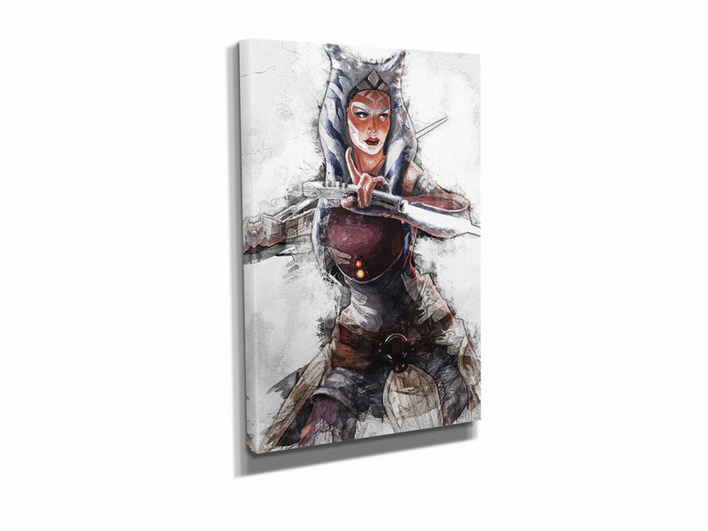 Ahsoka Tano Poster Star Wars Painting Hand Made Posters Canvas Print Kids Wall Art Man Cave Gift Home Decor