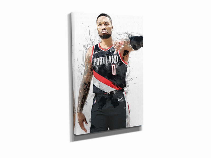 Damian Lillard Art Poster Portland Trail Blazers Basketball Hand Made Posters Canvas Print Wall Art Home Man Cave Gift Decor