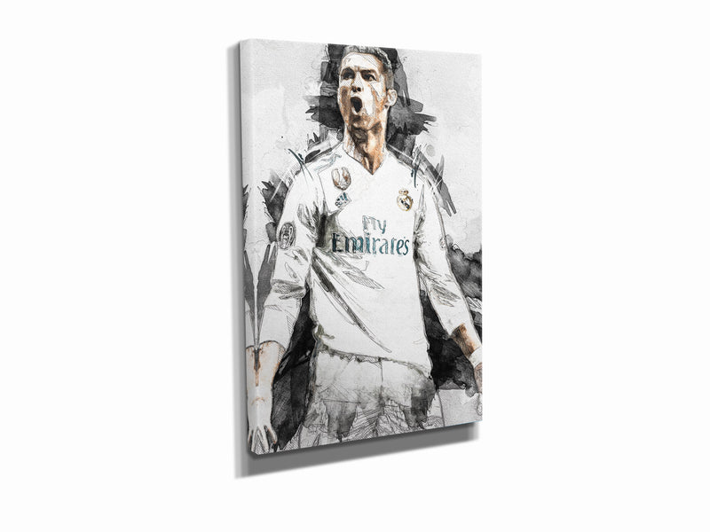 Cristiano Ronaldo Poster Real Madrid Soccer Player Hand Made Posters Canvas Framed Print Wall Kids Art Man Cave Gift Home Decor