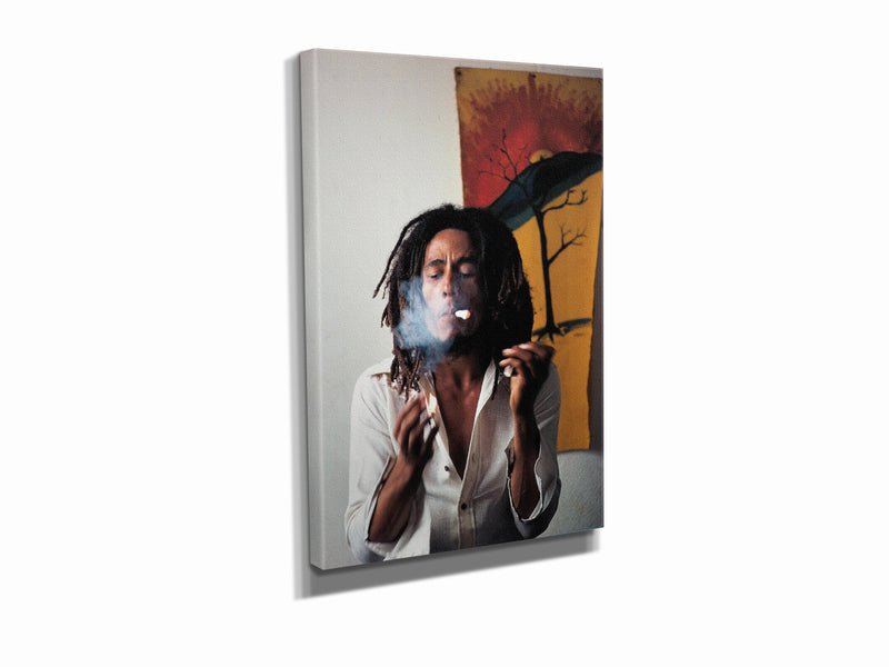 Bob Marley Poster Singer Smoking Hand Made Poster Canvas Print Wall Art Home Decor