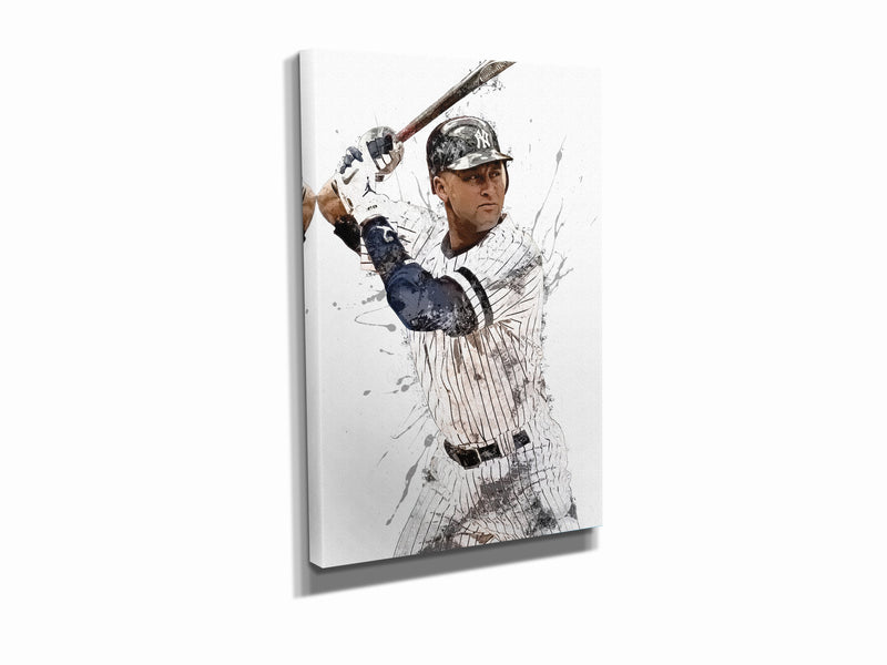 Derek Jeter Poster New York Yankees Baseball Painting Hand Made Posters Canvas Print Kids Wall Art Man Cave Gift Home Decor