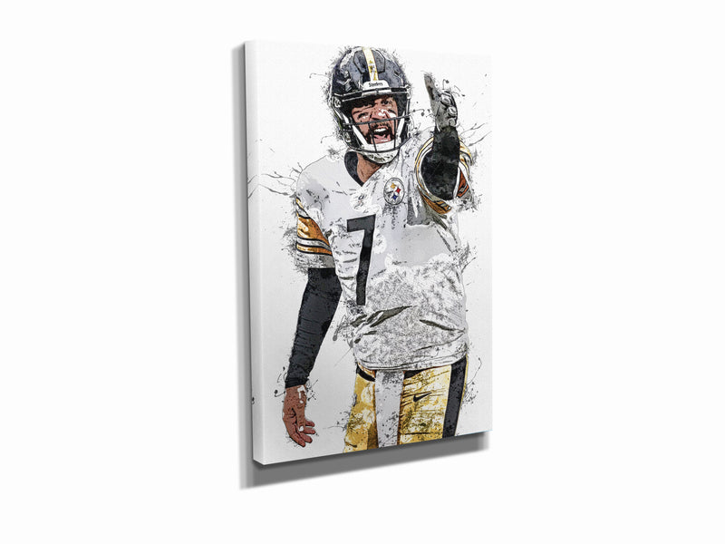 Ben Roethlisberger Poster Pittsburgh Steelers Football Painting Hand Made Posters Canvas Print Kids Wall Art Man Cave Gift Home Decor