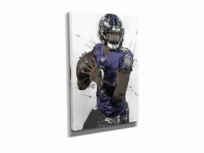 Lamar Jackson Poster Baltimore Ravens Football Painting Hand Made Posters Canvas Framed Print Wall Kids Art Man Cave Gift Home Decor