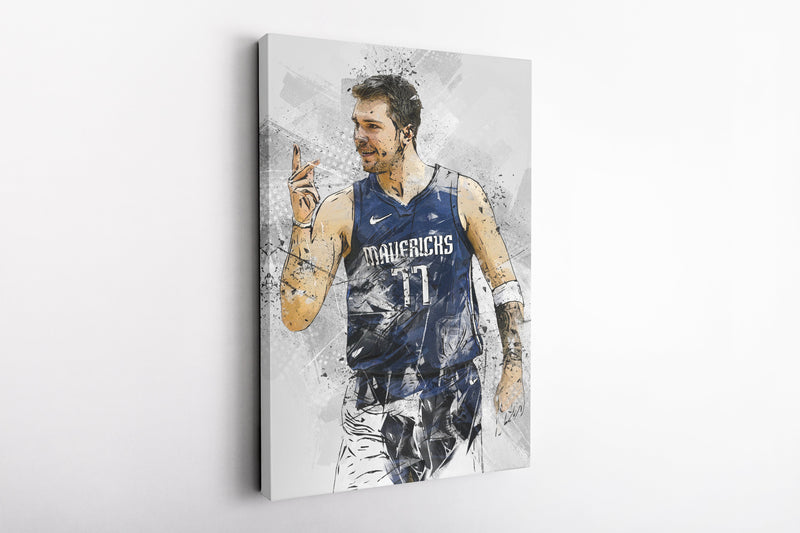 Luka Doncic Poster Dallas Mavericks Basketball Hand Made Posters Canvas Wall Art Home Decor