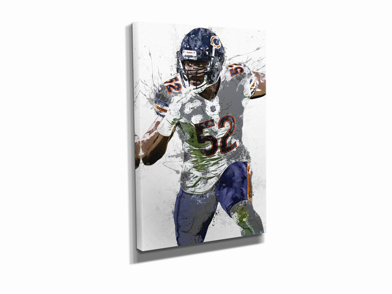 Khalil Mack Poster Chicago Bears Football Hand Made Posters Canvas Print Wall Art Man Cave Gift Home Kids Decor