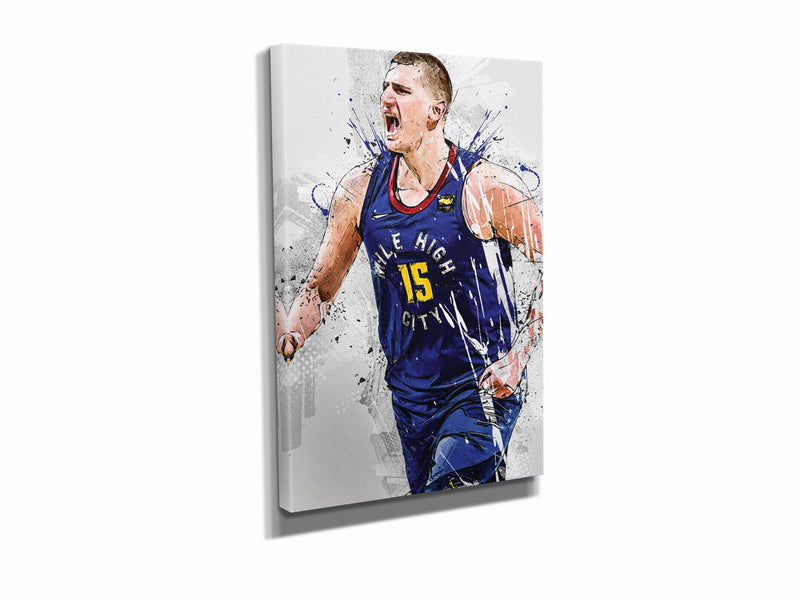 Nikola Jokic Art Poster Denver Nuggets Basketball Hand Made Posters Canvas Print Wall Art Home Man Cave Gift Decor