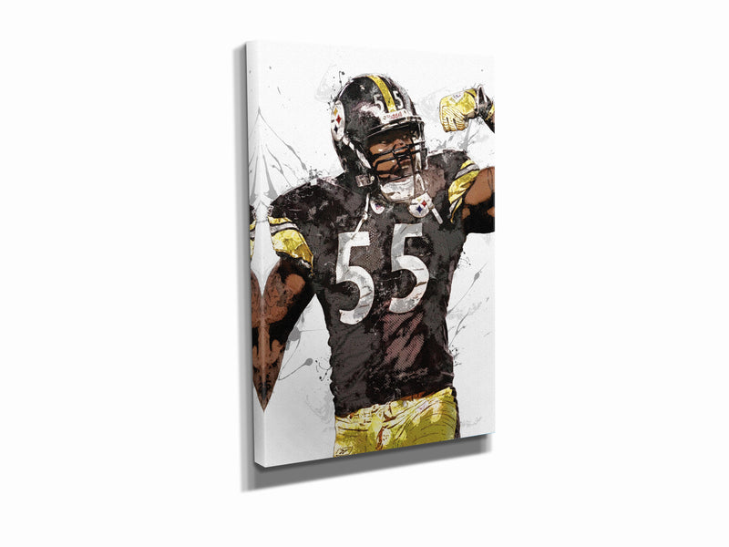 Joey Porter Poster Pittsburgh Steelers Painting Football Hand Made Posters Canvas Print Kids Wall Art Home Man Cave Gift Decor