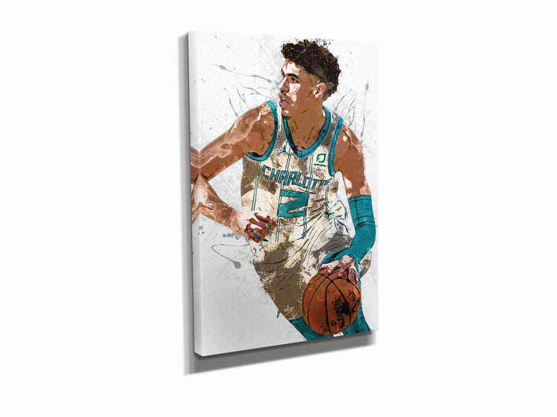 LaMelo Ball Poster Charlotte Hornets Basketball Painting Hand Made Posters Canvas Print Kids Wall Art Home Man Cave Gift Decor