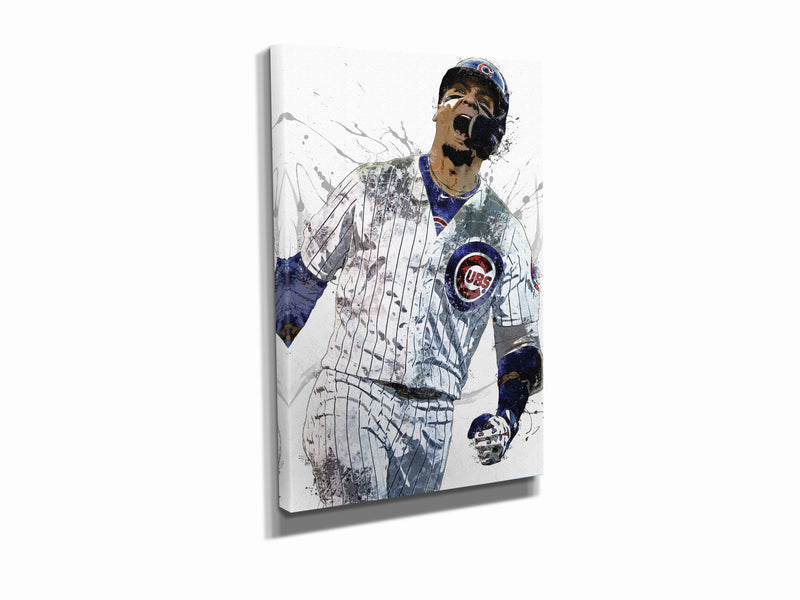 Javier Baez Poster Chicago Cubs Baseball Painting Hand Made Posters Canvas Print Kids Wall Art Man Cave Gift Home Decor