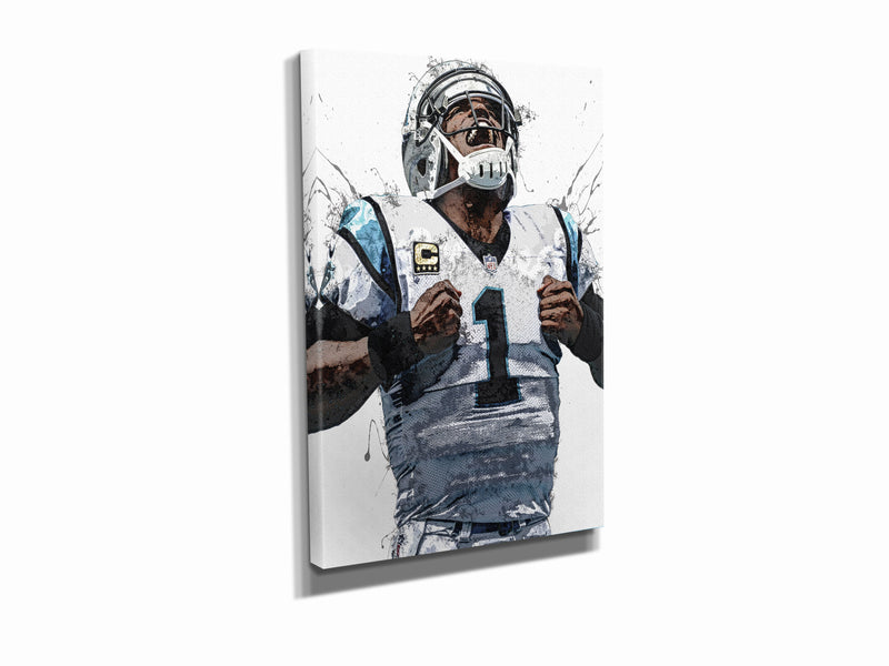 Cam Newton Poster Carolina Panthers Football Hand Made Posters Canvas Print Kids Wall Art Home Man Cave Gift Decor