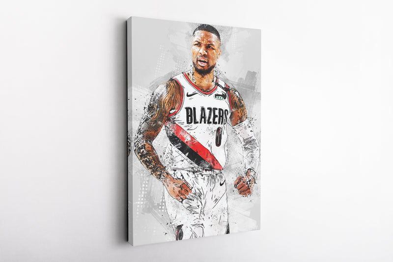 Damian Lillard poster Portland Trail Blazers Basketball Hand Made Posters Canvas Print Wall Art Home Decor