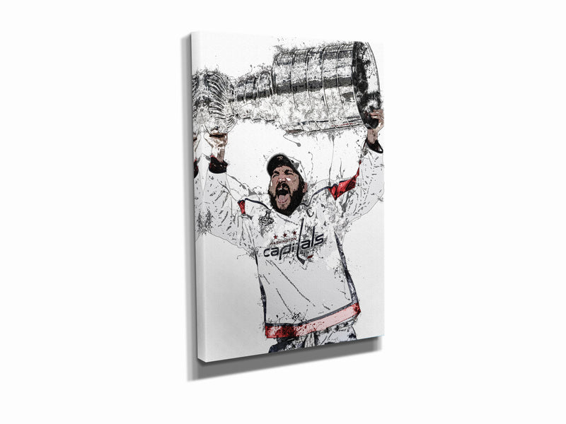 Alexander Ovechkin Poster Stanley Cup Washington Capitals Ice hockey Hand Made Posters Canvas Print Kids Wall Art Man Cave Gift Home Decor