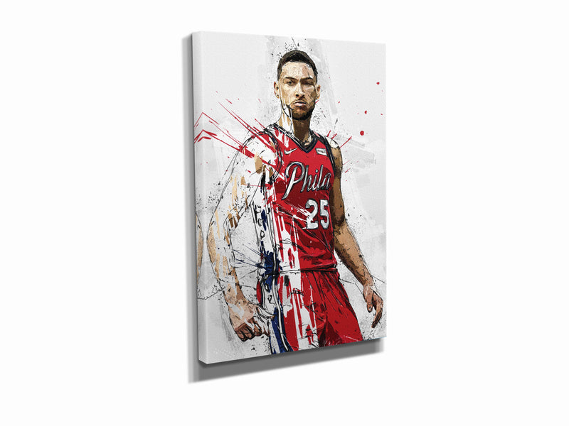 Ben Simmons Poster Philadelphia 76ers Basketball Hand Made Posters Canvas Print Wall Kids Art Man Cave Gift Home Decor