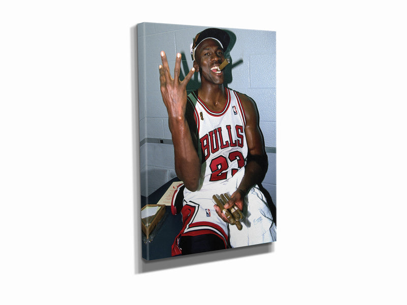 Michael Jordan Smoking Poster Chicago Bulls Basketball Hand Made Posters Canvas Print Wall Art Home Decor