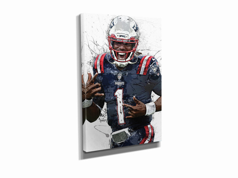 Cam Newton Poster New England Patriots Football Hand Made Posters Canvas Print Kids Wall Art Home Man Cave Gift Decor