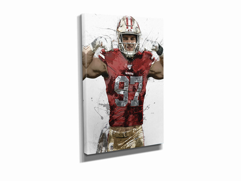 Nick Bosa Poster San Francisco 49ers Football Painting Hand Made Posters Canvas Print Wall Art Man Cave Gift Home Kids Decor