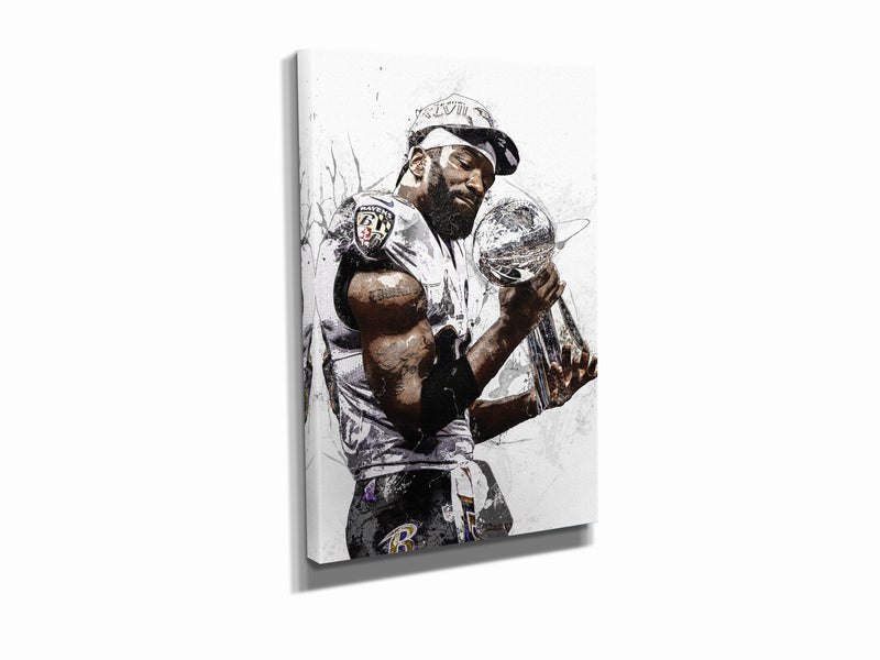 Ed Reed Poster Baltimore Ravens Football Hand Made Posters Canvas Print Kids Wall Art Home Man Cave Gift Decor