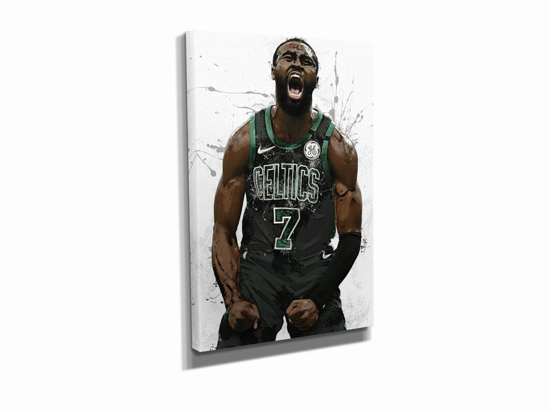 Jaylen Brown Poster Boston Celtics Basketball Painting Hand Made Posters Canvas Print Kids Wall Art Man Cave Gift Home Decor