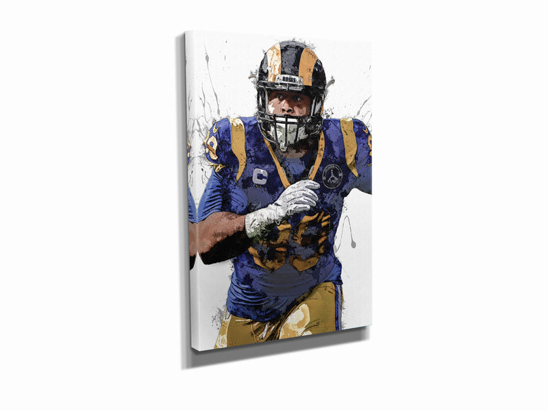 Aaron Donald Poster Los Angeles Rams Painting Football Hand Made Posters Canvas Print Kids Wall Art Home Man Cave Gift Decor