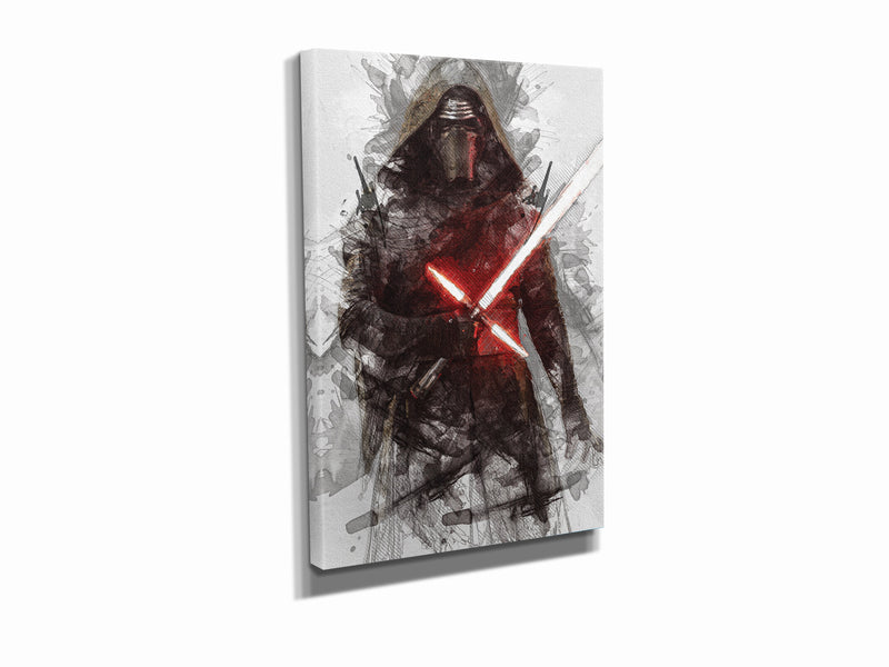 Kylo Ren Poster Star Wars Movie Painting Hand Made Posters Canvas Print Kids Wall Art Man Cave Gift Home Decor