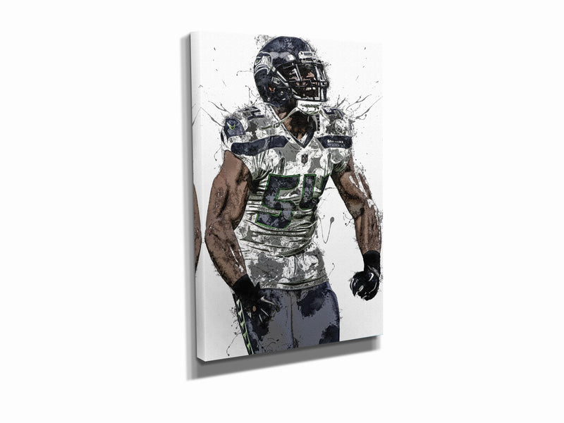 Bobby Wagner Poster Seattle Seahawks Football Hand Made Posters Canvas Print Wall Art Man Cave Gift Home Kids Decor