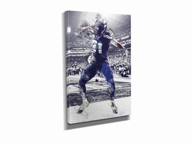 Kam Chancellor Celebration Poster Seattle Seahawks Football Hand Made Posters Canvas Print Wall Art Man Cave Gift Home Kids Decor