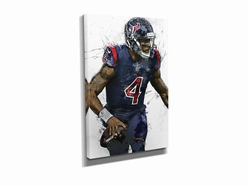 Deshaun Watson Poster Houston Texans Painting Football Hand Made Posters Canvas Print Kids Wall Art Home Man Cave Gift Decor