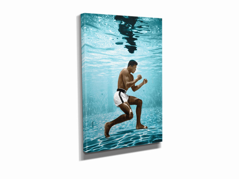 Muhammad Ali Underwater Poster Boxing Hand Made Posters Canvas Print Wall Art Home Decor