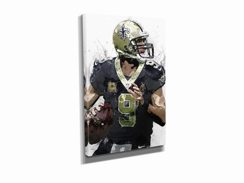 Drew Brees Poster New Orleans Saints Football Painting Hand Made Posters Canvas Print Wall Art Man Cave Gift Home Kids Decor