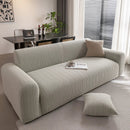 Modern Textured Stretch Sofa Cover, Plush Fleece Sofa Slipcover with 3D Stripe Texture by Slipcover KAS™