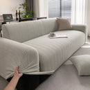 Modern Textured Stretch Sofa Cover, Plush Fleece Sofa Slipcover with 3D Stripe Texture by Slipcover KAS™