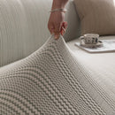 Modern Textured Stretch Sofa Cover, Plush Fleece Sofa Slipcover with 3D Stripe Texture by Slipcover KAS™
