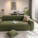 Modern Textured Stretch Sofa Cover, Plush Fleece Sofa Slipcover with 3D Stripe Texture by Slipcover KAS™