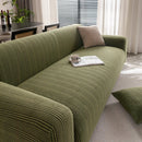 Modern Textured Stretch Sofa Cover, Plush Fleece Sofa Slipcover with 3D Stripe Texture by Slipcover KAS™