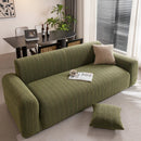 Modern Textured Stretch Sofa Cover, Plush Fleece Sofa Slipcover with 3D Stripe Texture by Slipcover KAS™