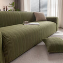 Modern Textured Stretch Sofa Cover, Plush Fleece Sofa Slipcover with 3D Stripe Texture by Slipcover KAS™