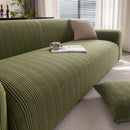 Modern Textured Stretch Sofa Cover, Plush Fleece Sofa Slipcover with 3D Stripe Texture by Slipcover KAS™