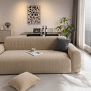 Modern Textured Stretch Sofa Cover, Plush Fleece Sofa Slipcover with 3D Stripe Texture by Slipcover KAS™