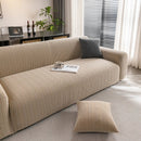 Modern Textured Stretch Sofa Cover, Plush Fleece Sofa Slipcover with 3D Stripe Texture by Slipcover KAS™