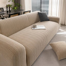 Modern Textured Stretch Sofa Cover, Plush Fleece Sofa Slipcover with 3D Stripe Texture by Slipcover KAS™