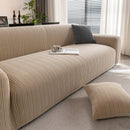 Modern Textured Stretch Sofa Cover, Plush Fleece Sofa Slipcover with 3D Stripe Texture by Slipcover KAS™