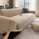 Modern Textured Stretch Sofa Cover, Plush Fleece Sofa Slipcover with 3D Stripe Texture by Slipcover KAS™