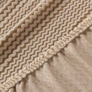Modern Textured Stretch Sofa Cover, Plush Fleece Sofa Slipcover with 3D Stripe Texture by Slipcover KAS™