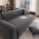 Modern Textured Stretch Sofa Cover, Plush Fleece Sofa Slipcover with 3D Stripe Texture by Slipcover KAS™