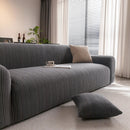 Modern Textured Stretch Sofa Cover, Plush Fleece Sofa Slipcover with 3D Stripe Texture by Slipcover KAS™