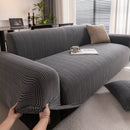 Modern Textured Stretch Sofa Cover, Plush Fleece Sofa Slipcover with 3D Stripe Texture by Slipcover KAS™